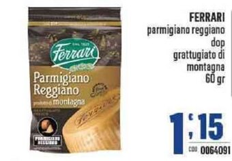 Gruppo di Palo Ferrari Parmigiano reggiano dop grattugiato di montagna 60 gr offerta