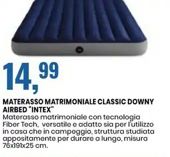 Eurospin Intex Materasso Matrimoniale Classic Downy Airbed offerta
