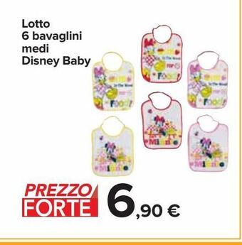 Carrefour Iper Lotto 6 bavaglini medi disney baby offerta