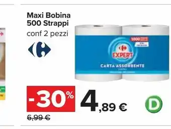 Carrefour Iper Maxi bobina 500 strappi conf 2 pezzi offerta