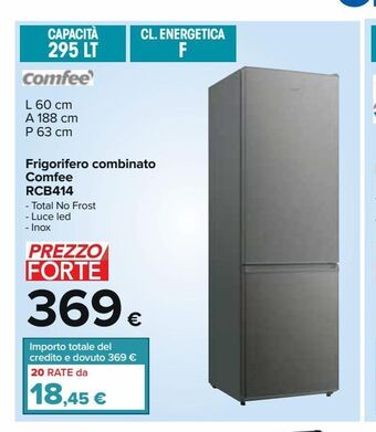 Carrefour Iper Frigorifero combinato comfee rcb414 offerta