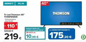 Carrefour Iper Tv led 40'' thomson th40fe5606 offerta