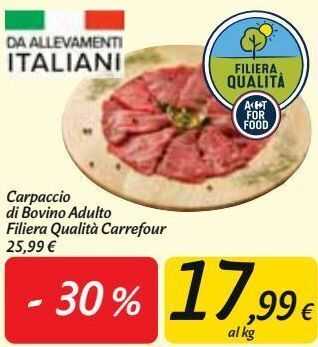 Carrefour Market Carpaccio di bovino adulto filiera qualitá carrefour offerta