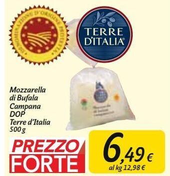 Carrefour Market Mozzarella di bufala campana dop terre d'italia offerta