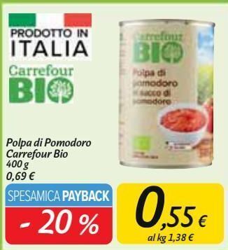 Carrefour Market Polpa di pomodoro carrefour bio offerta
