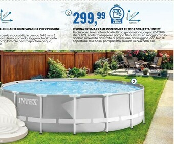 Eurospin Piscina Prisma Frame Con Pompa Filtrato E Scalet offerta