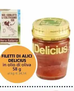 Il Gigante Filetti di alici delicius in olio di oliva 58g offerta