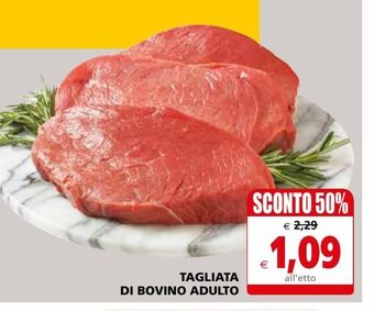 Tagliata di bovino adulto