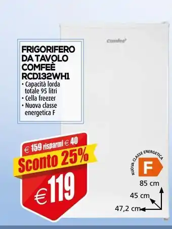 Il Gigante Frigorifero da tavolo comfeè rcd132wh1 offerta