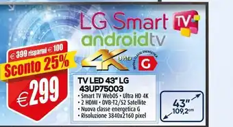 Il Gigante Tv led 43'' lg 43up75003 offerta