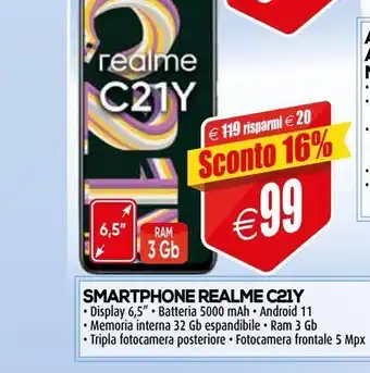 Il Gigante Smartphone realme c21y offerta