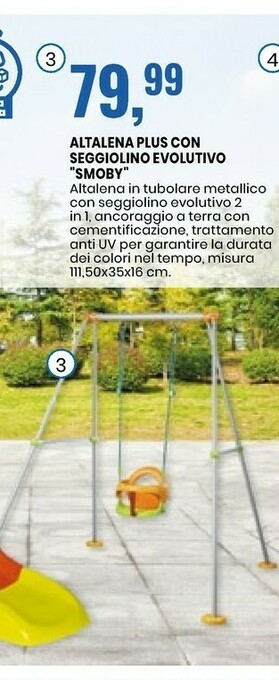 Eurospin Smoby Altalena Plus Con Seggiolino Evolutivo offerta