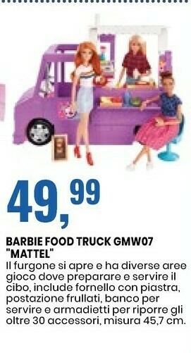 Eurospin Mattel Barbie Food Truck Gmw07 offerta