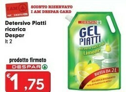 Despar Despar Detersivo Piatti Ricarica offerta