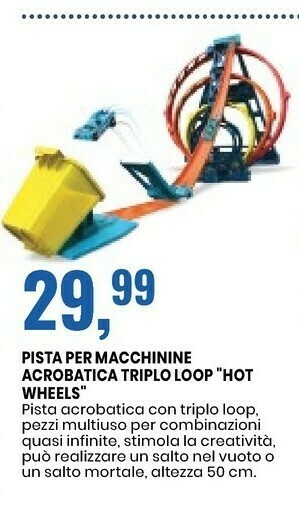 Eurospin Hoot Wheels Pista Per Macchine Acrobatica Triplo Loop offerta