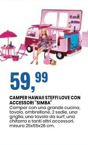 Mattel Simba Camper Hawaii Steffi Love Con Accessori