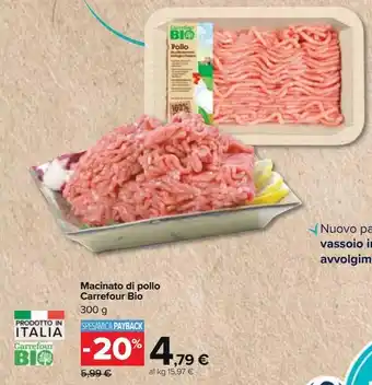 Carrefour Market Macinato di pollo carrefour bio offerta