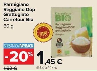Carrefour Market Parmigiano reggiano dop grattugiato carrefour bio offerta