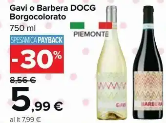 Carrefour Market Gavi o barbera docg borgocolorato offerta