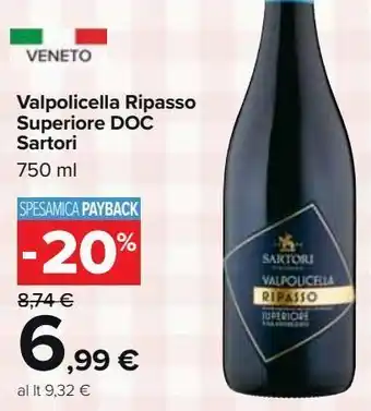 Carrefour Market Valpolicella ripasso superiore doc sartori offerta