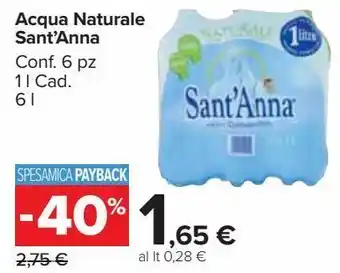 Carrefour Market Acqua naturale sant'anna offerta