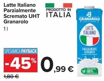 Carrefour Market Latte italiano parzialmente scremato uht granarolo offerta