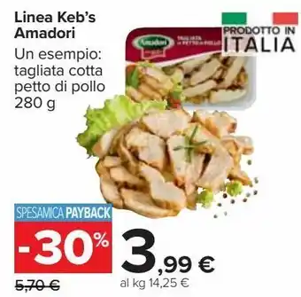 Carrefour Market Linea keb's amadori un esempio taglkiata cotta petto di pollo offerta