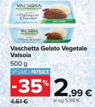 Carrefour Market Vaschetta gelato vegetale valsoia offerta