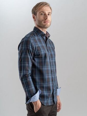 Invidia Camicia uomo madras in tessuto popeline offerta