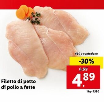 Lidl Filetto di petto di pollo a fette offerta