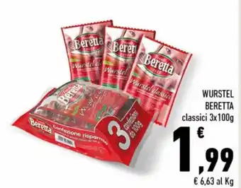 Conad Wurstel Beretta classici 3 x 100g offerta