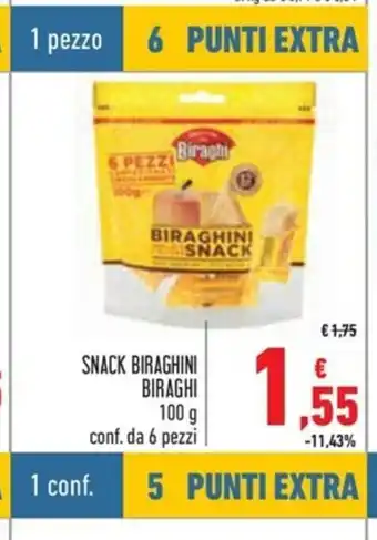 Spazio Conad Snack Biraghini Biraghi 100g conf. da 6 pezzi offerta