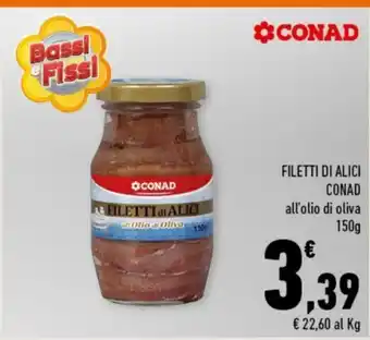 Conad Conad Filetti Di Alici all'olio di oliva 150 g offerta