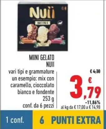 Spazio Conad Mini Gelato Nuii 253g conf. da 6 pezzi offerta