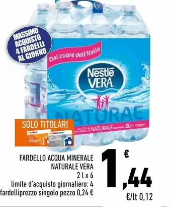 Conad City Fardello acqua minerale naturale vera 2 l x6 offerta