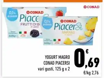 Conad City Yogurt magro conad piacersi vari gusti 125g x2 offerta