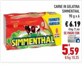 Conad City Carne in gelatina simmenthal 90g x6 offerta