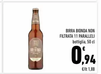 Conad City Birra bionda non filtrata 11 paralleli 50cl offerta