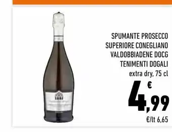 Conad City Spumante prosecco superiore conegliano valdobbiadene docg tenimenti dogali extra dry 75 cl offerta