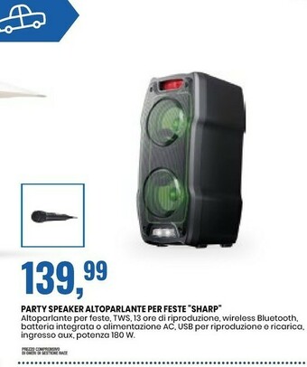 Eurospin Sharp Party Speaker Altoparlante Per Feste offerta