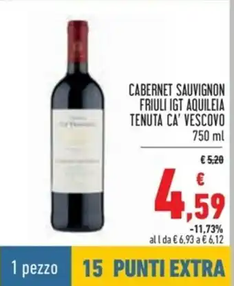 Cabernet Sauvignon Friuli IGT Aquileia Tenuta CA' Vescovo 750ml