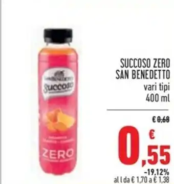 Spazio Conad Succoso Zero San Benedetto 400ml offerta