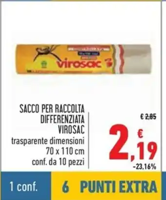 Spazio Conad Virosac Sacco Per Raccolta Differenziata 70x110cm offerta