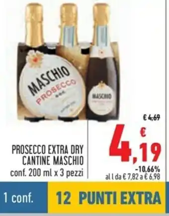 Spazio Conad Maschio Prosecco Extra Dry Cantine 200ml offerta