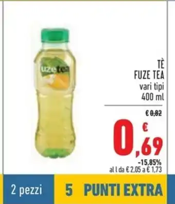 Spazio Conad Tè Fuze Tea vari tipi 400ml offerta