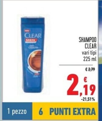 Spazio Conad Shampoo Clear vari tipi 225ml offerta