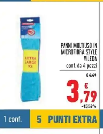 Spazio Conad Panni Multiuso in Microfibra Style Vileda offerta