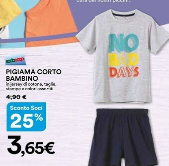 Coop Pigiama Corto Bambino offerta
