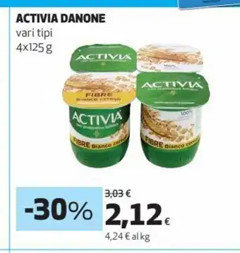 Coop Activia Danone vari tipi 4x125 g offerta