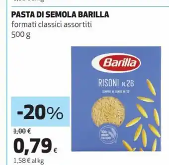 Coop Barilla Pasta Di Semola formatti classici assortiti 500 g offerta